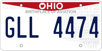 OH license plate GLL4474