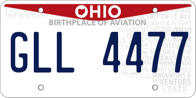 OH license plate GLL4477