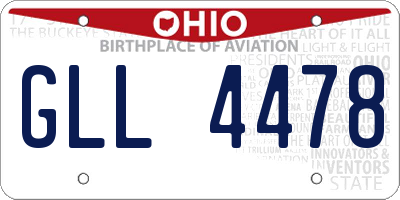 OH license plate GLL4478
