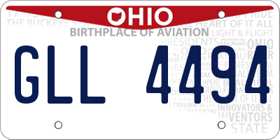 OH license plate GLL4494