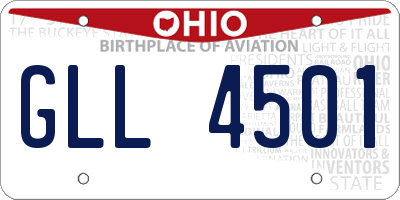 OH license plate GLL4501