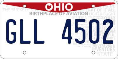 OH license plate GLL4502