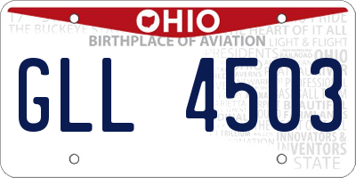 OH license plate GLL4503