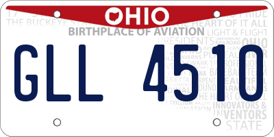 OH license plate GLL4510