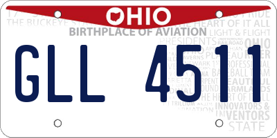 OH license plate GLL4511