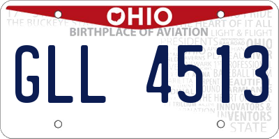 OH license plate GLL4513