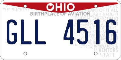 OH license plate GLL4516