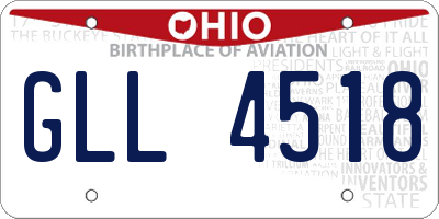 OH license plate GLL4518