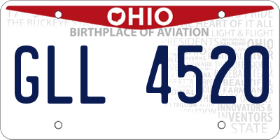 OH license plate GLL4520