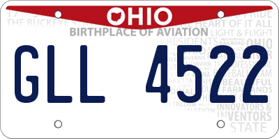 OH license plate GLL4522