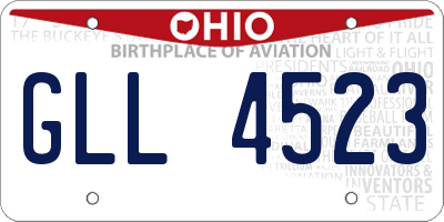 OH license plate GLL4523