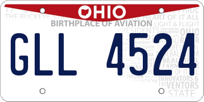 OH license plate GLL4524