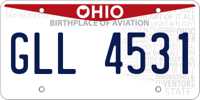 OH license plate GLL4531