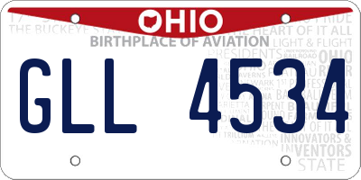 OH license plate GLL4534