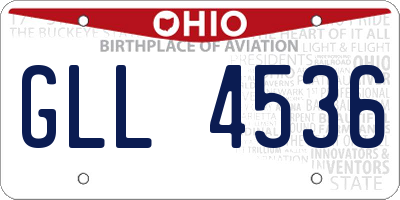 OH license plate GLL4536
