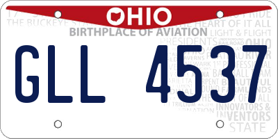 OH license plate GLL4537