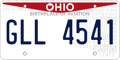 OH license plate GLL4541