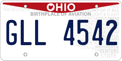 OH license plate GLL4542