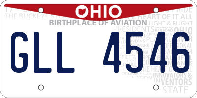 OH license plate GLL4546