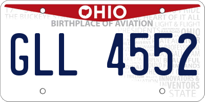 OH license plate GLL4552