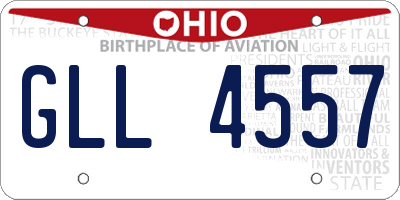 OH license plate GLL4557