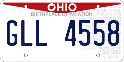 OH license plate GLL4558