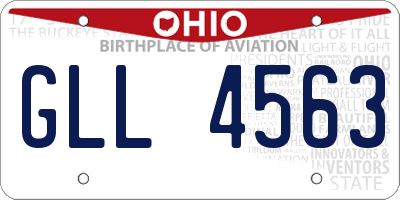 OH license plate GLL4563
