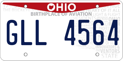 OH license plate GLL4564