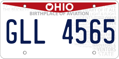 OH license plate GLL4565