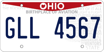 OH license plate GLL4567