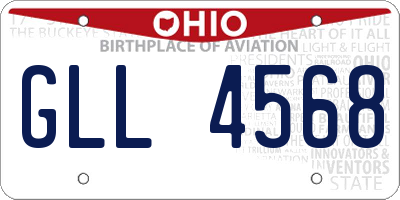 OH license plate GLL4568
