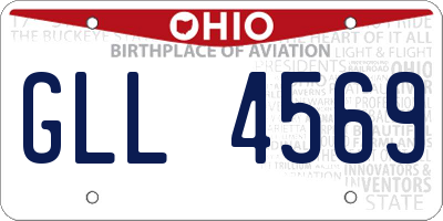 OH license plate GLL4569