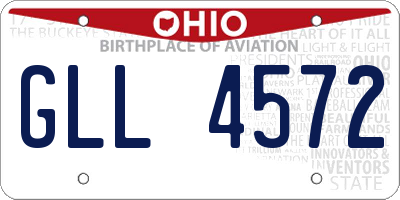 OH license plate GLL4572