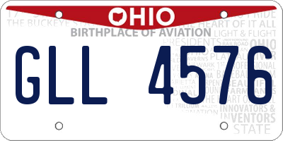 OH license plate GLL4576