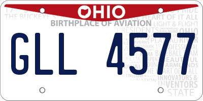 OH license plate GLL4577