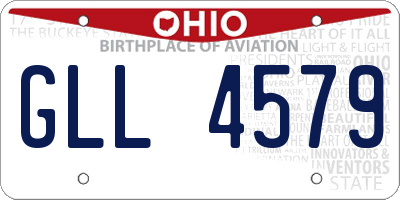 OH license plate GLL4579