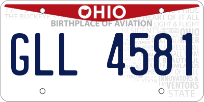 OH license plate GLL4581