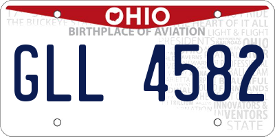 OH license plate GLL4582