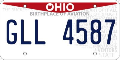 OH license plate GLL4587