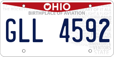 OH license plate GLL4592