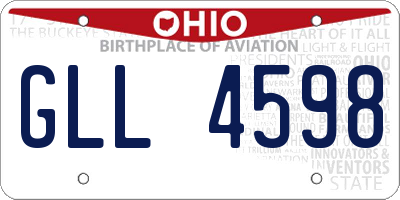 OH license plate GLL4598