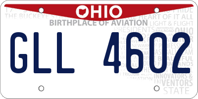 OH license plate GLL4602