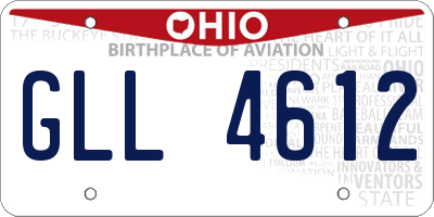 OH license plate GLL4612