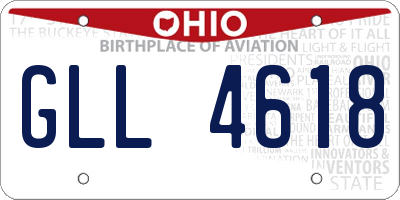 OH license plate GLL4618