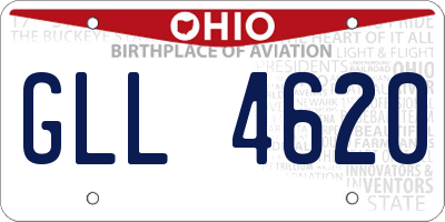 OH license plate GLL4620
