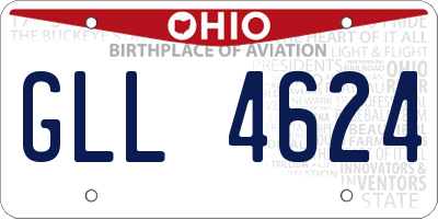 OH license plate GLL4624