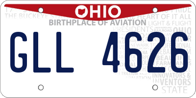 OH license plate GLL4626