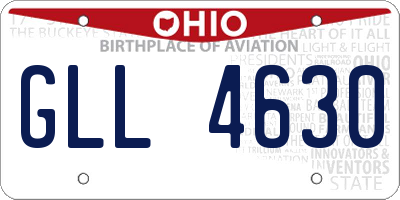 OH license plate GLL4630