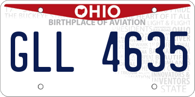 OH license plate GLL4635