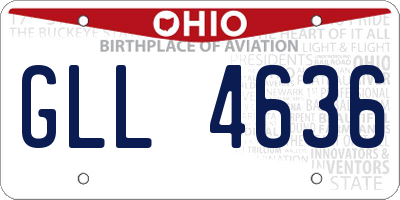 OH license plate GLL4636